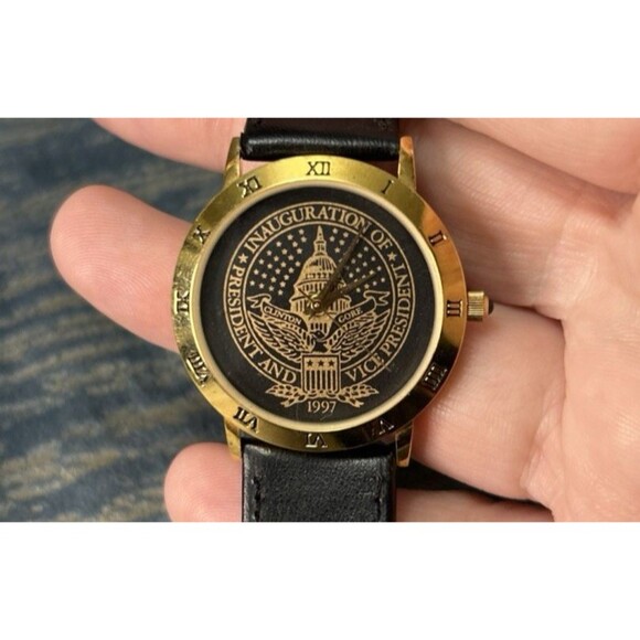 VTG Gold Plated Inauguration Presidential Watch Collectible Historical Timepiece - Picture 2 of 8
